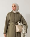 Kapşonlu Yeşil Sweat Elbise
