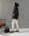 Kapüşonlu Siyah Şişme Mont