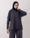 Kapüşonlu Sweat Pantolon Füme Takım