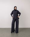 Kapüşonlu Sweat Pantolon Füme Takım