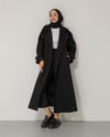 Kemeri Tokalı Siyah Kaşe Kaban