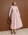 Kemerli Pembe Elbise