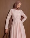 Kemerli Pembe Elbise