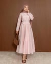 Kemerli Pembe Elbise
