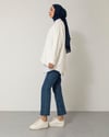 Kolları Dikiş Detaylı Ekru Sweat
