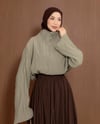 Kraşlı Mint Yeşili Bluz
