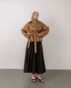 Kruvaze Camel Kısa Trençkot