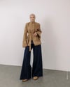 Kruvaze Volanlı Camel Ceket