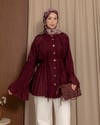 Martha Düğmeli Kıraşlı Bordo Gömlek