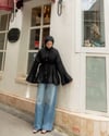 Martha Düğmeli Kıraşlı Siyah Gömlek