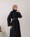 Motril Kemerli Siyah Elbise