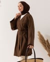 Natural Kahve Keten Kimono