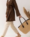 Natural Kahve Keten Kimono