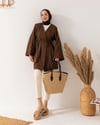 Natural Kahve Keten Kimono