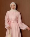 Nervürlü Pembe Elbise