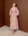 Nervürlü Pembe Elbise