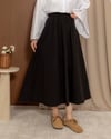 Nervürlü Siyah Gabardin Etek