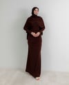 Omuz Büzgülü Kahve Elbise