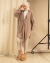 Oversize Bağcık Detaylı Bej Kimono