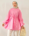 Oversize Balon Kol Pembe Tunik