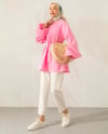 Oversize Balon Kol Pembe Tunik