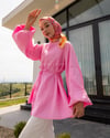 Oversize Balon Kol Pembe Tunik