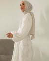Oversize Beli Tünelli Beyaz Elbise