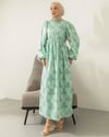 Oversize Beli Tünelli Mint Yeşili Elbise