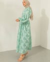 Oversize Beli Tünelli Mint Yeşili Elbise
