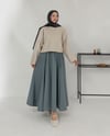 Oversize Bisiklet Yaka Krem Kaşe Bluz