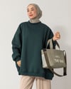 Oversize Bisiklet Yaka Zümrüt Yeşili Sweat