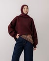 Oversize Bordo Triko Kazak