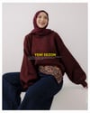Oversize Bordo Triko Kazak