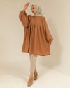 Oversize Camel Gofre Tunik