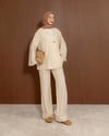 Oversize Cepli Krem Takım