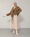 Oversize Çift Bağcıklı Açık Kahve Ceket