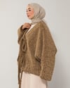 Oversize Çift Bağcıklı Açık Kahve Ceket