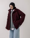 Oversize Düğmeli Bordo Ceket
