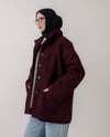 Oversize Düğmeli Bordo Ceket