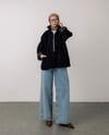 Oversize Düğmeli Siyah Ceket