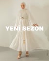 Oversize Etek Ucu Kat Detaylı Beyaz Fisto Elbise