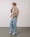 Oversize Fermuarlı Bej Kaşe Ceket