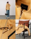 Oversize Fermuarlı Sarı Kaşe Ceket