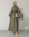Oversize Fitilli Belden Bağcıklı Mint Yeşili Elbise