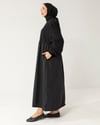 Oversize Garnili Siyah Elbise