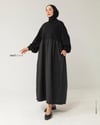 Oversize Garnili Siyah Elbise