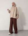 Oversize Kapşonlu Krem Sweat