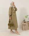 Oversize Kemeri Tokalı Çağla Trençkot