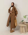 Oversize Kemeri Tokalı Kahve Trençkot