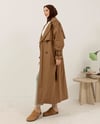 Oversize Kemeri Tokalı Kahve Trençkot